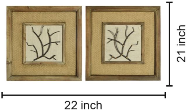 Classy Living 2-Piece Trees Wood Wall Art Set-2
