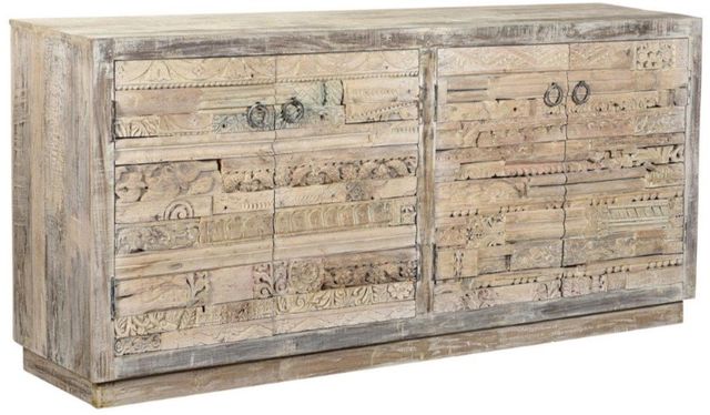 Classic Home Alta Antique White Carved Panel Sideboard-0
