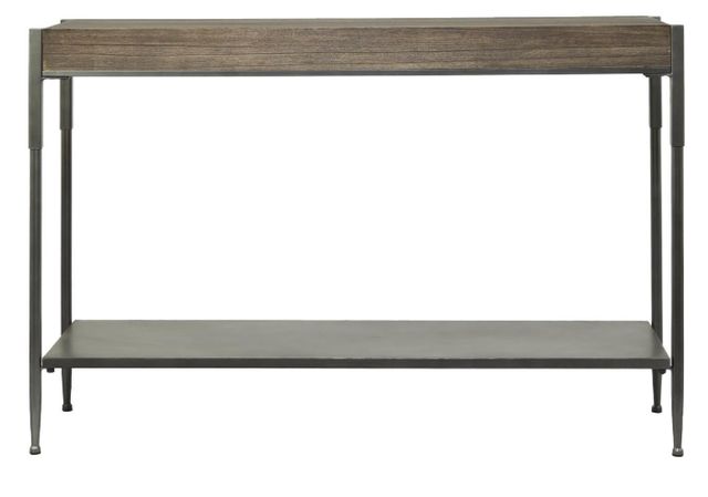 Deco Marche Brown Console Table with Gray Base-2