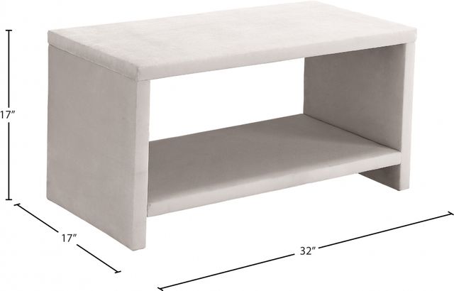 Meridian Furniture Cleo Cream Velvet Nightstand-1
