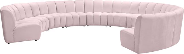 Meridian Furniture Infinity 10-Piece Pink Velvet Modular Sectional-2