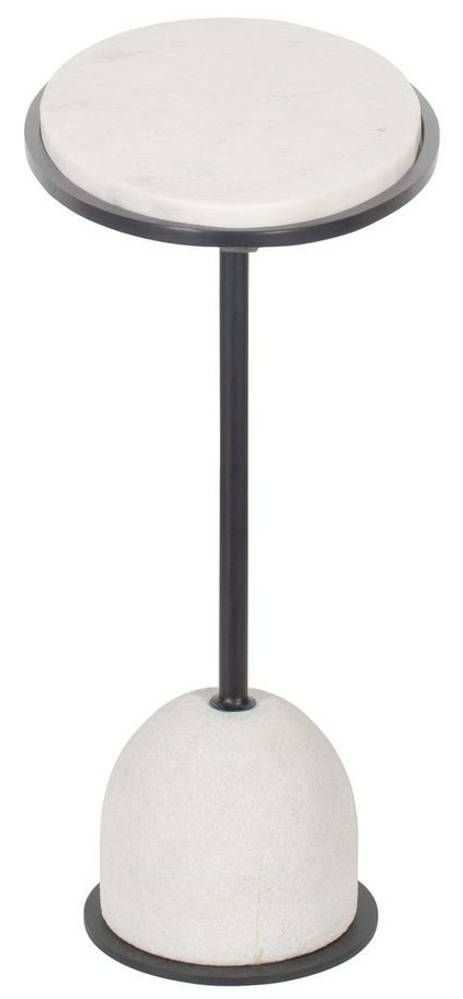 Uttermost® Morro White Side Table with Black Frame-4