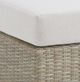 Elements International Ollie Tan/White Cream Olefin and Rattan Outdoor Ottoman-1