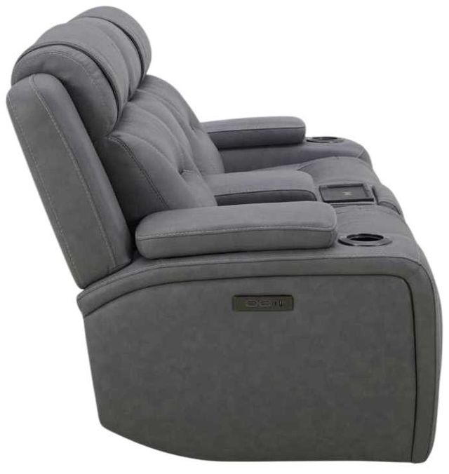 Liberty Furniture Chapman Aline Blue Gray Leather Power Reclining Loveseat with Console-4