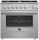 FORNO® Marco Series Alta Qualita 36" Stainless Steel Pro Style Gas Range-0