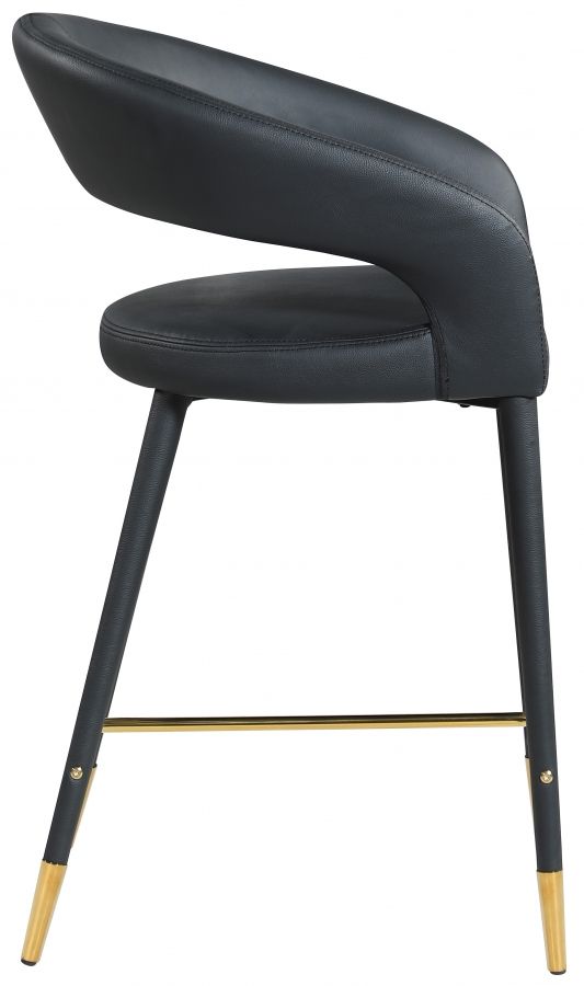 Meridian Furniture Destiny Black Faux Leather Stool-3
