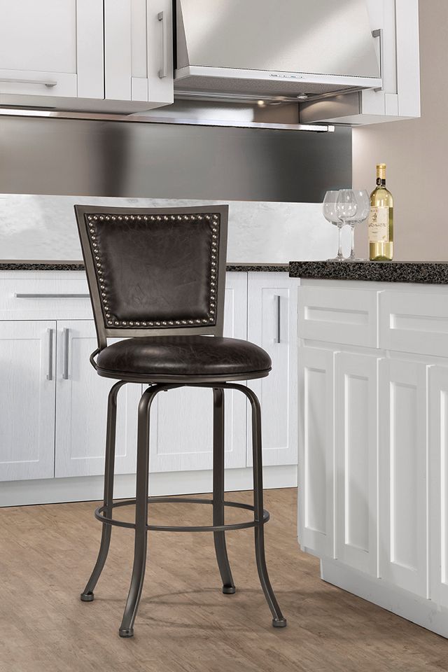 HH2 Home Belle Grove Charcoal Swivel Bar Stool-1