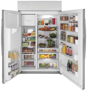 GE Profile 48 in. 28.7 Cu. Ft. Stainless Steel Built-In Counter-Depth Side-by-Side Refrigerator