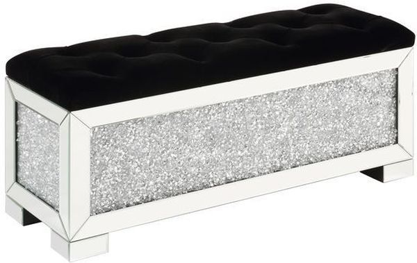 ACME Furniture Noralie Mirrored Upholstered Bench-0
