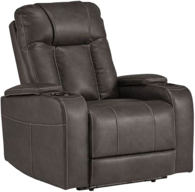 Signature Design by Ashley® Feazada Shadow Power Recliner with Adjustable Headrest-0