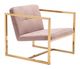 Zuo® Alt Pink and Gold Arm Chair-0