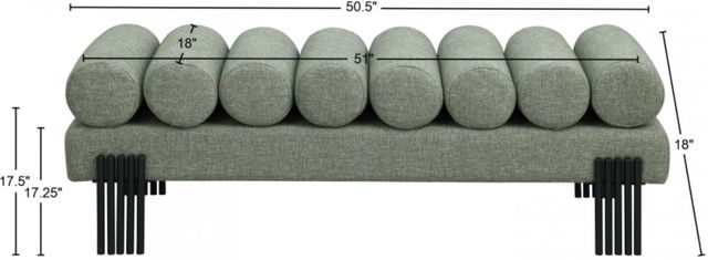 Meridian Furniture Akeela Green Bench-3