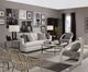 Bernhardt Avondale Beige Round Cocktail Table with Black Metal Base-1
