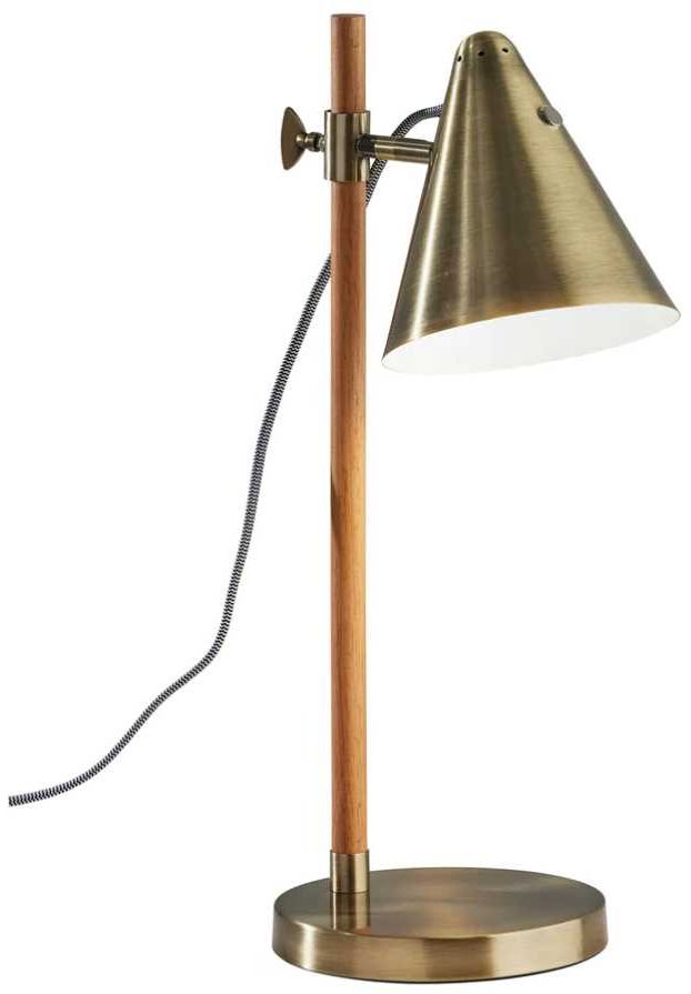 Adesso® Bryn Antique Brass/Natural Desk Lamp-0