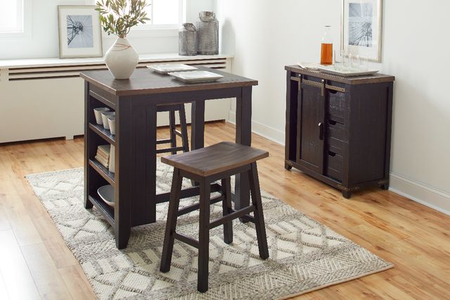 Jofran Inc. Madison County 3-Piece Vintage Black Counter Dining Set-1