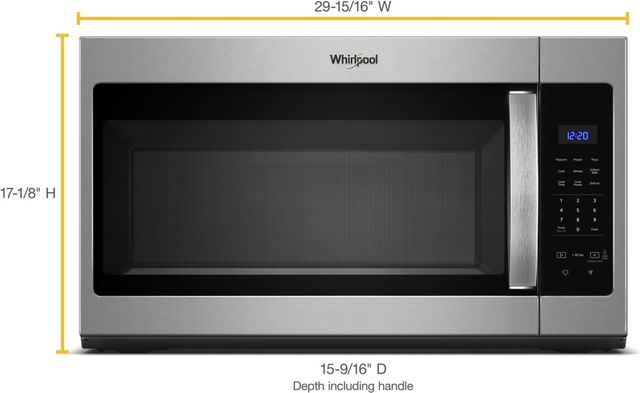 Whirlpool® 1.7 Cu. Ft. Stainless Steel Over the Range Microwave-4