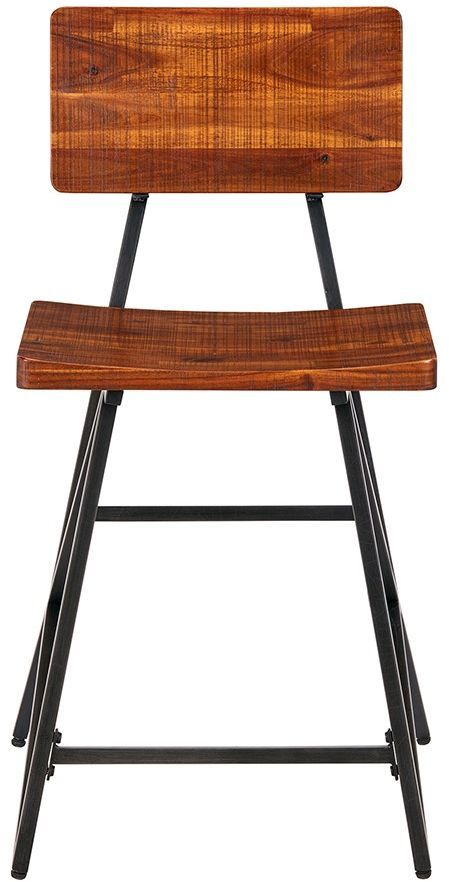 Olliix by INK+IVY Reclaimed Wood/Gun Metal Trestle Counter Stool-1