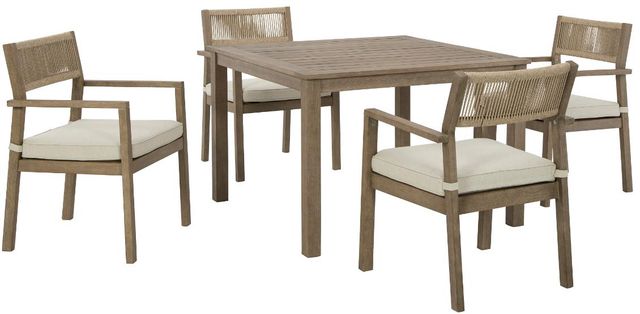 Signature Design by Ashley® Aria 5-Piece Brown Outdoor Dining Set-0