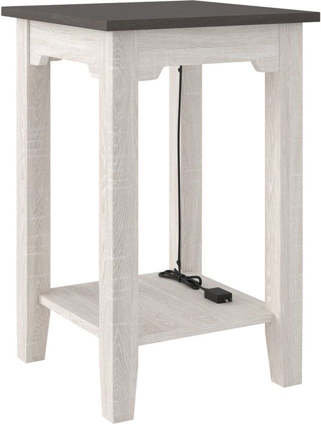 Signature Design by Ashley® Dorrinson Gray Chairside End Table with Antique White Base-1