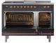 Ilve® Nostalgie II Noblesse 48'' Graphite Matte Pro Style Dual Fuel Range with Copper Trim-1