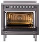 Ilve® Nostalgie II Noblesse 36'' Graphite Matte Pro Style Induction Range with Chrome Trim-2