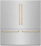 ZLINE Autograph Edition 72" 39.6 Cu. Ft. Satin Stainless Steel Built In French Door Refrigerator with Champagne Bronze Accents-0