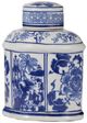 A & B Home 2-Piece Blue/White Porcelain Jars Set-1