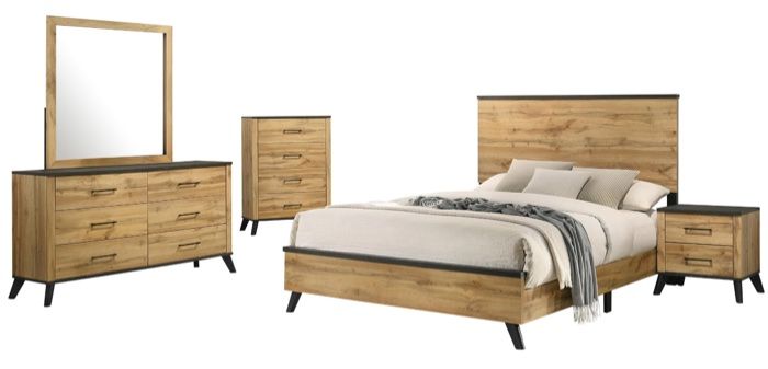 Coaster® Kaywood 5-Piece Natural Pine Queen Bedroom Set
