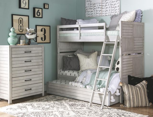 Legacy Kids Teen Summer Camp Stone Path Gray Twin/Twin Bunk Bed-1