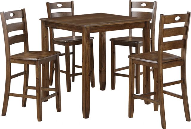 Crown Mark Ashborn 5-Piece Brown Counter Dining Set-0