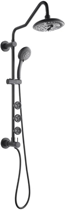 Forno Acqua AcquaSPA Matte Black 8" Retrofit Shower System 1.8 GPM-0