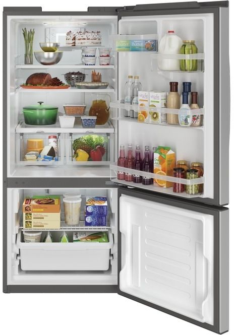 GE® 30 in. 20.9 Cu. Ft. Fingerprint Resistant Stainless Steel Bottom Freezer Refrigerator-3