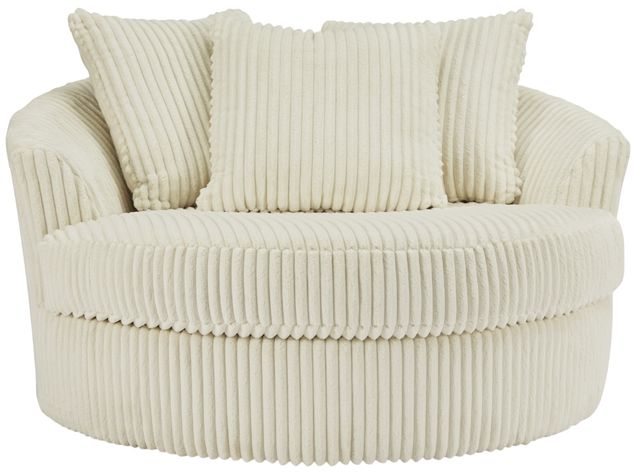 Signature Design by Ashley® Lindyn Ivory Oversized Swivel Accent Chair-1