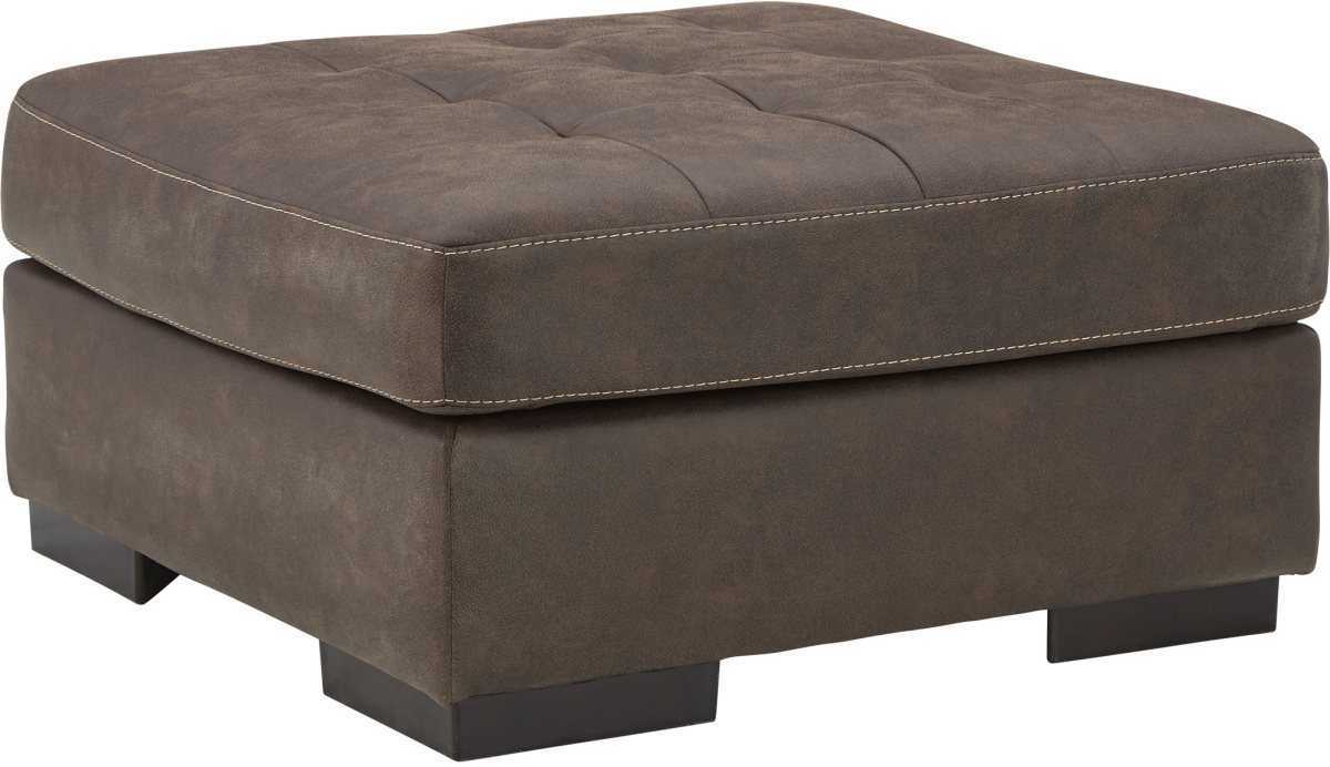Maderla Oversized Accent Ottoman - Walnut