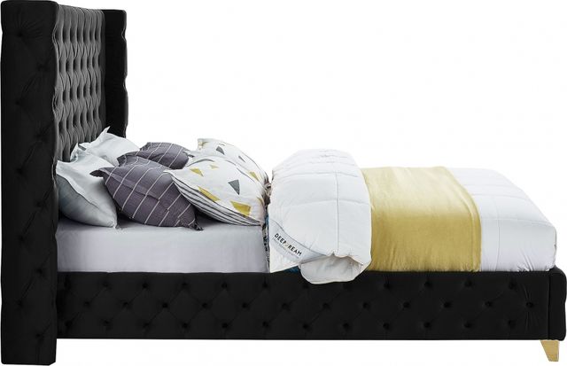 Meridian Furniture Savan Black King Upholstered Panel Bed-2