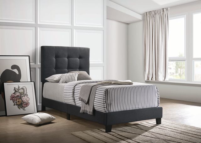 Coaster® Mapes Charcoal Twin Upholstered Bed-3