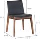Moe's Home Collection Deco 2-Piece Ebony PVC Dining Chair Set-4
