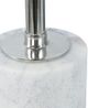 A & B Home Round White Marble Side Table with Chrome Support Center -2