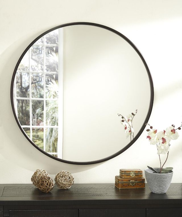 MARTIN SVENSSON 36" ROUND PEWTER MIRROR-0