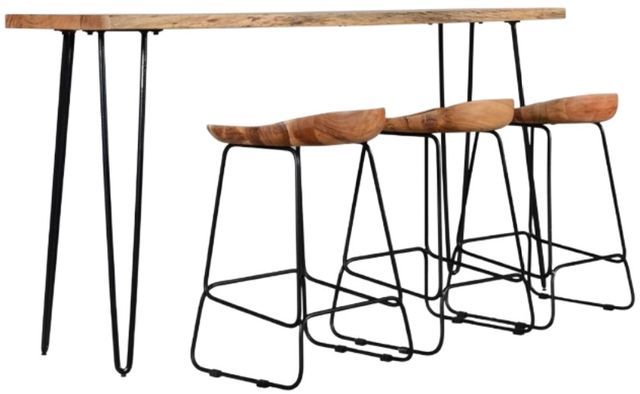 Jofran Inc. Nature's Edge 4-Piece Natural Sofa Console and Stool Set-0