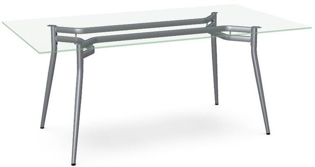 Amisco Customizable Alys 72" Clear Glass Top with Rectangular Table Base-0