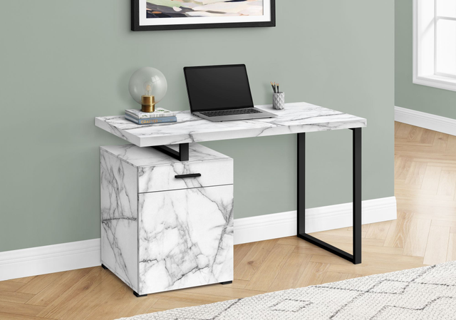 Monarch Specialties Inc. White Marble Computer Desk-2