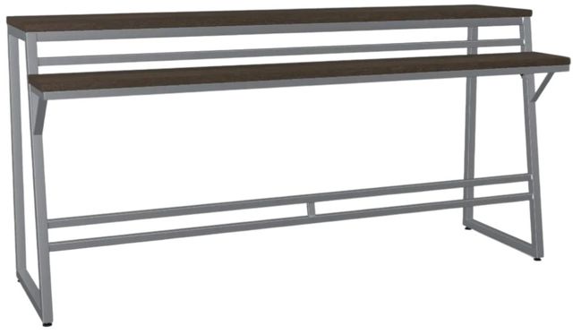 Amisco Customizable Crawford 72" Island Table Steel Trestle Base and Top-0