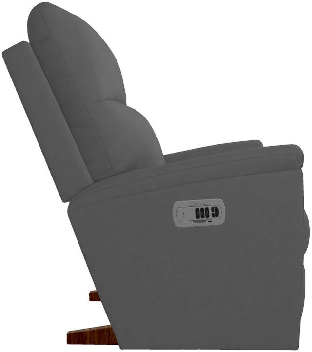 La-Z-Boy® Norton Blue Grey Leather Power Rocking Recliner with Headrest-3