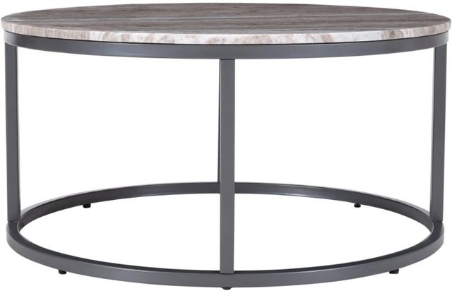 Jofran Inc. Wynn Marble Gray Cocktail Table with Gunmetal Base-1