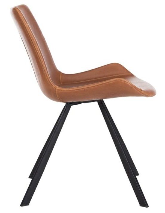 Safavieh Terra 2-Piece Black/Cognac Dining Side Chair Set-3