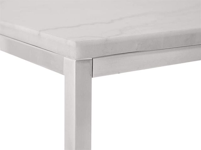 Magnussen Home® Esme Brushed Nickel/White Marble Rectangular Cocktail Table-4