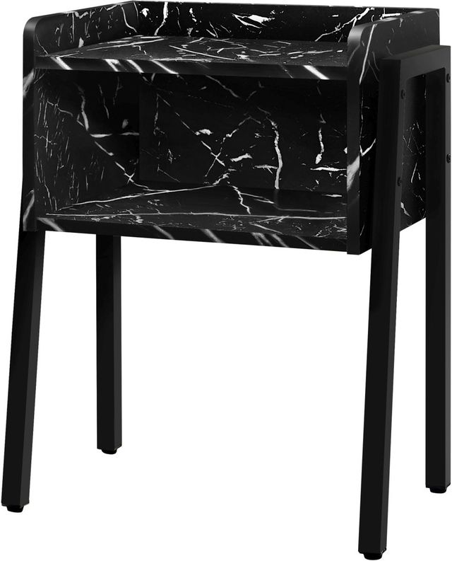 Monarch Specialties Inc. Black Marble 23"H Accent Table-0