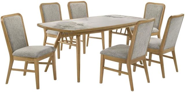 Coaster® Croyden 7-Piece Weathered Natural Rectangular Dining Set-0
