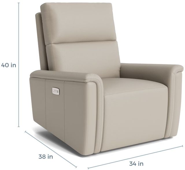 Bassett® Furniture Customizable Harris Leather Pad Arm Swivel Glider Power Recliner-4